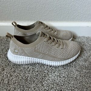 Skechers Beige Knit Casual Shoes